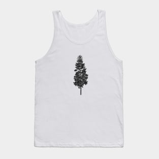 Pine Tree Silhouette in vintage retro texture Tank Top